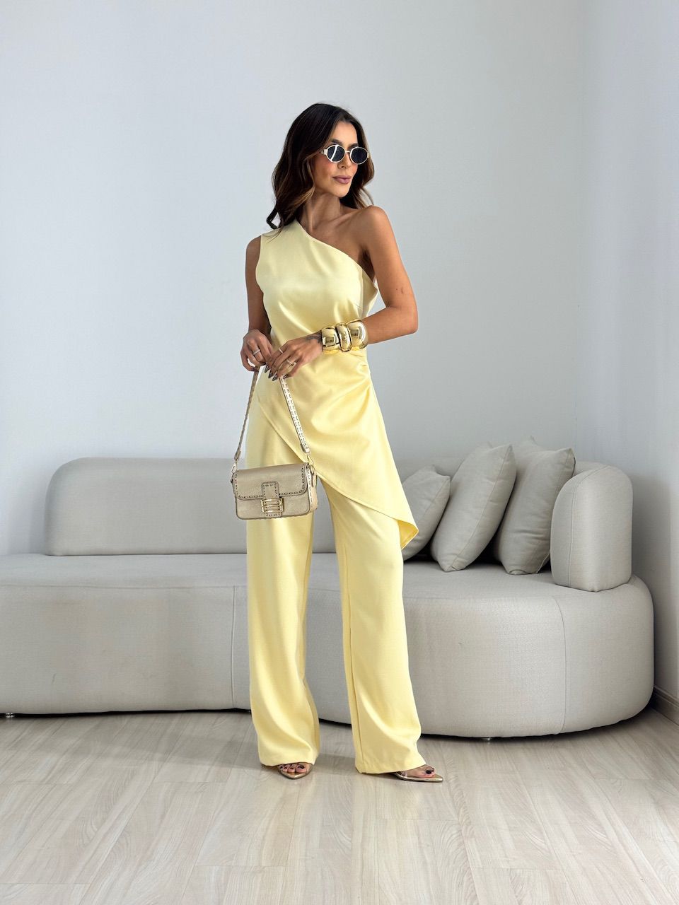 CONJUNTO FATIMA DRAPEADO YELLOW BUTTER