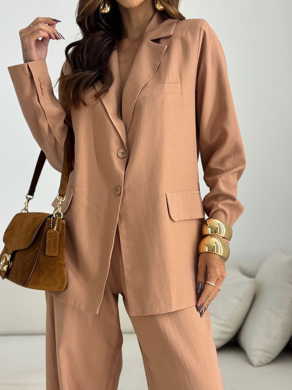 CONJUNTO SIMONE BLAZER CALÇA CAPUCCINO 