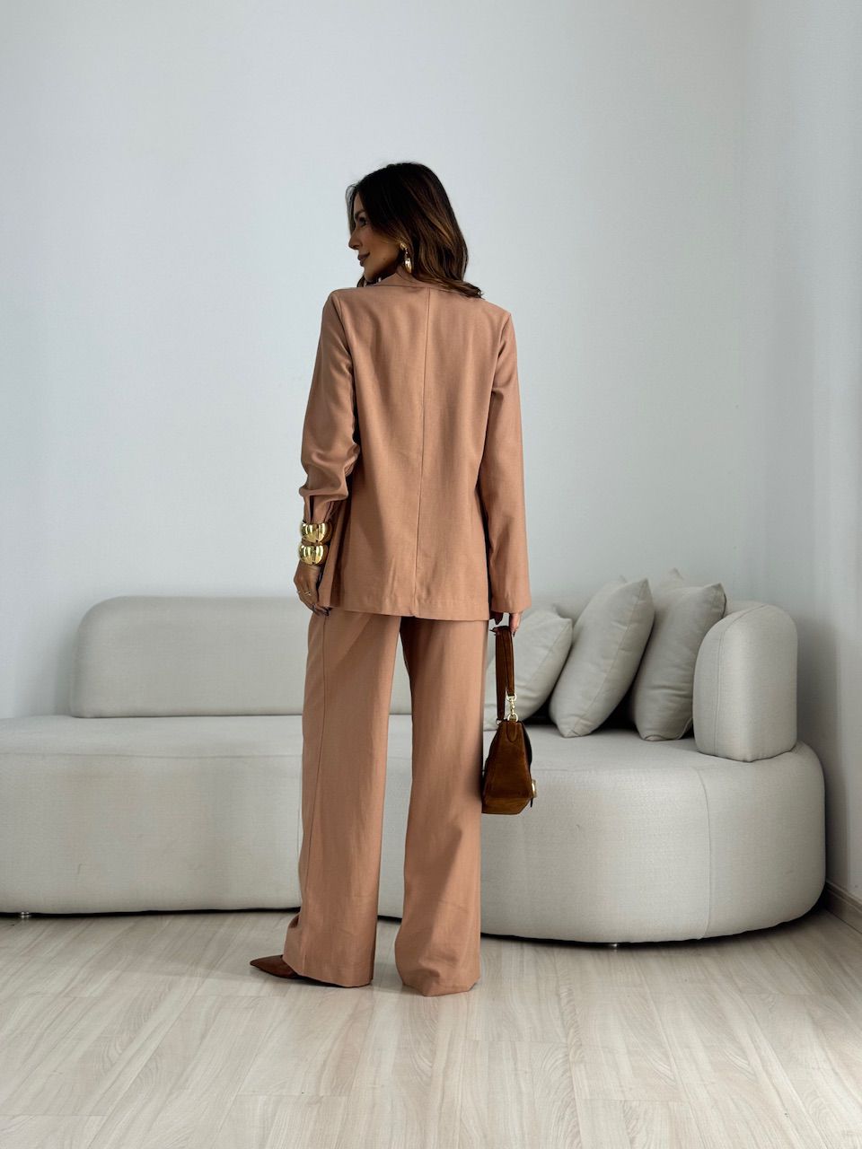 CONJUNTO SIMONE BLAZER CALÇA CAPUCCINO 