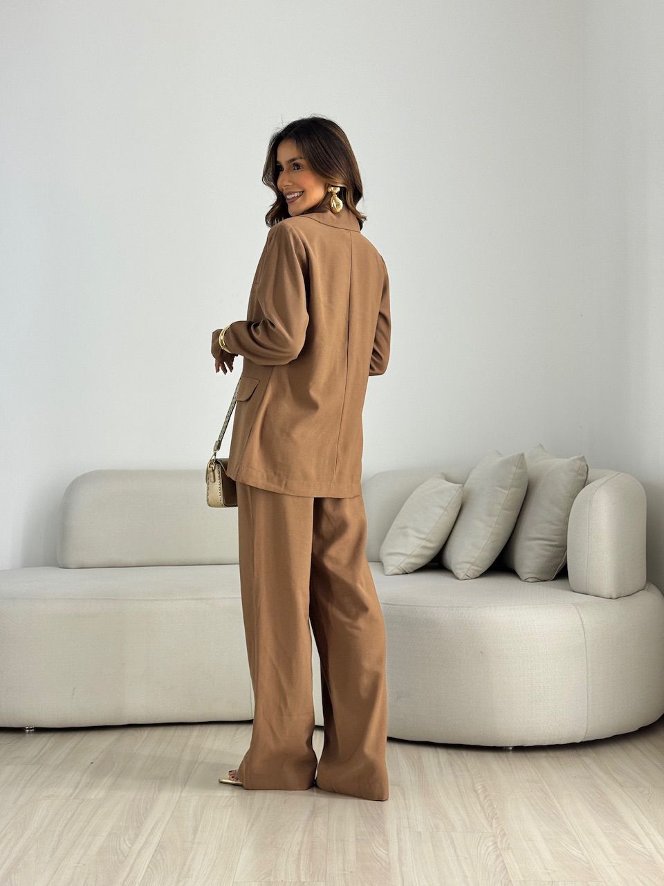 CONJUNTO SIMONE BLAZER CALÇA MARROM