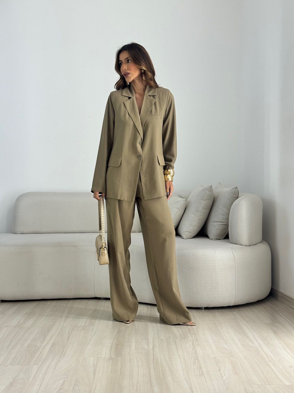 CONJUNTO SIMONE BLAZER CALÇA VERDE OLIVA