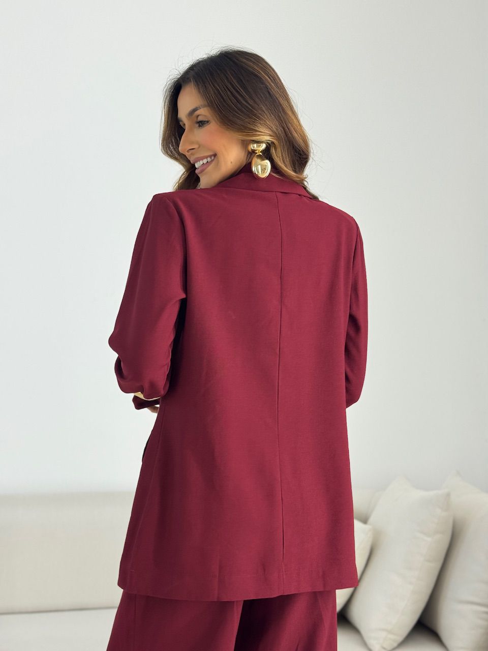 CONJUNTO SIMONE BLAZER CALÇA VINHO