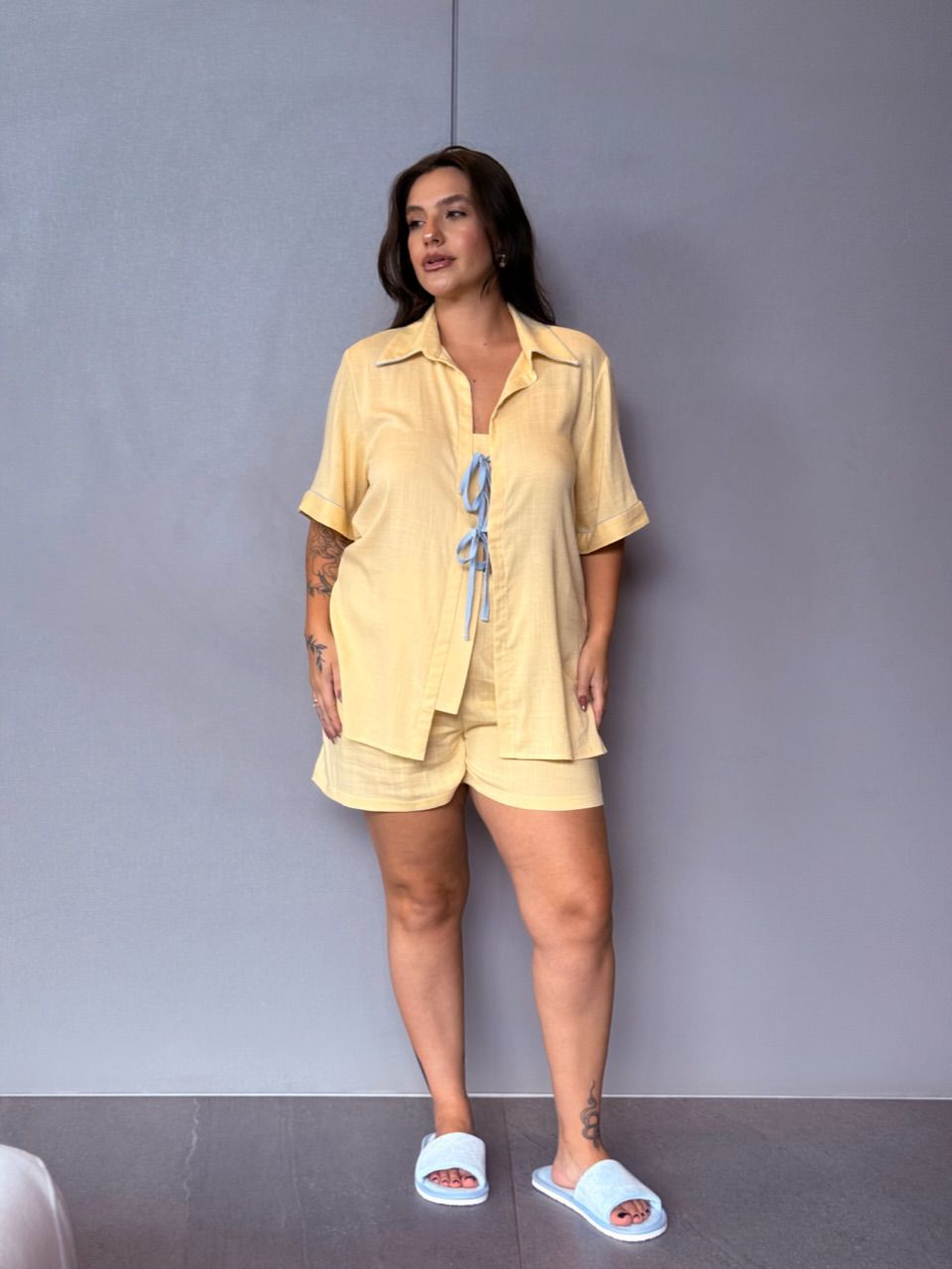PIJAMA ELEONORA CF SHORT AMARELO