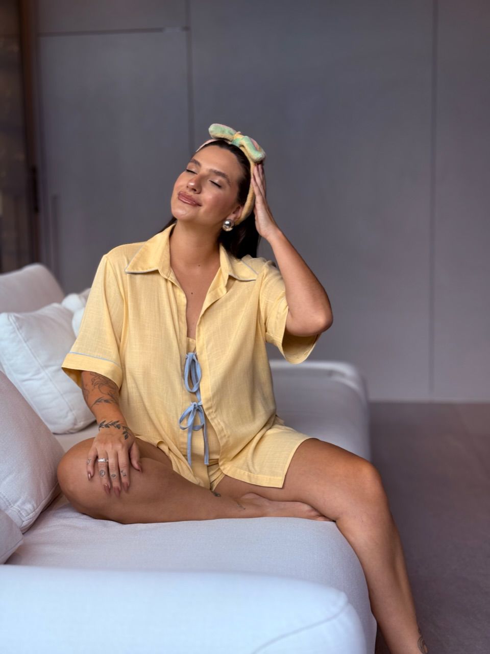 PIJAMA ELEONORA CF SHORT AMARELO