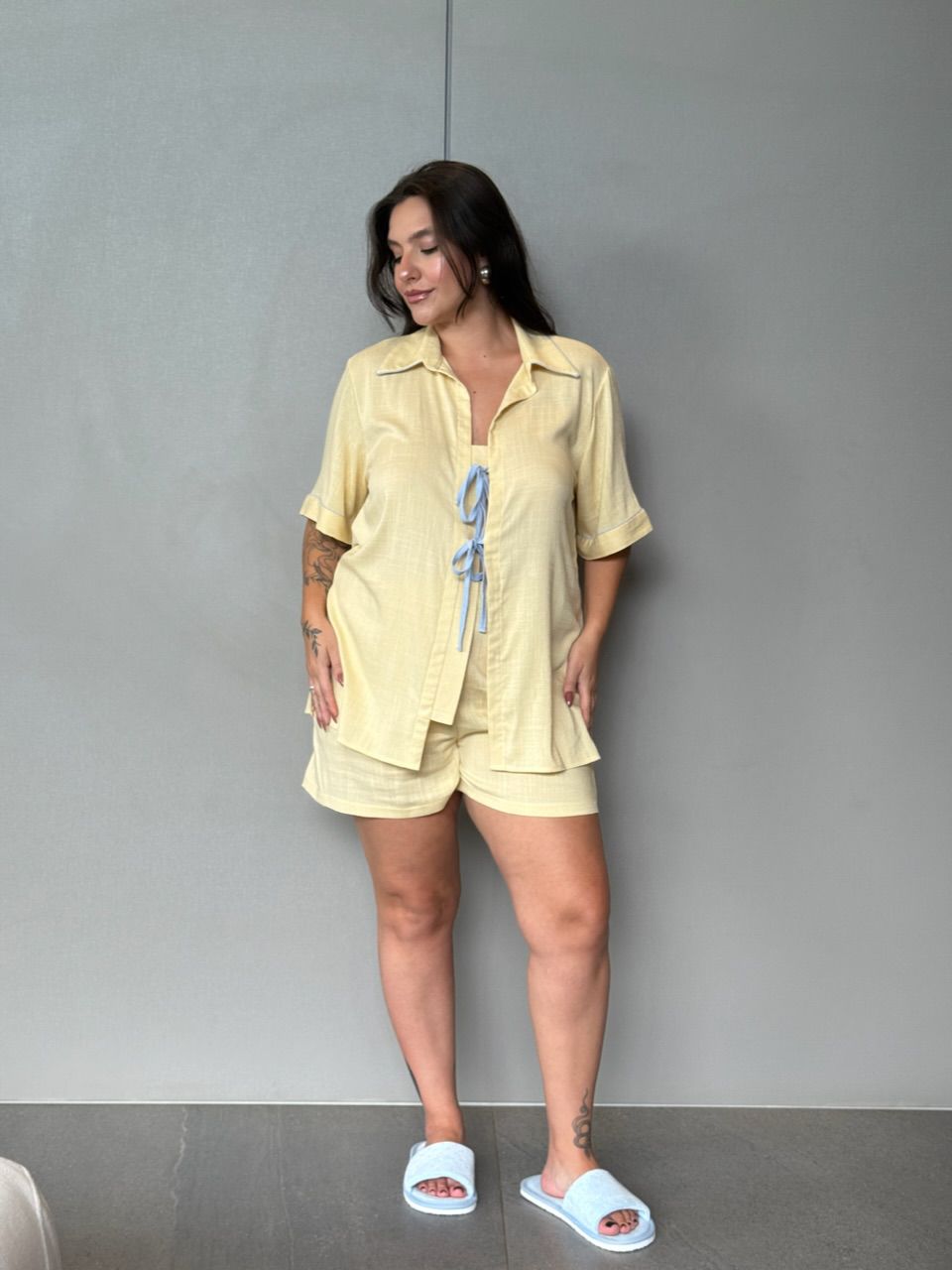 PIJAMA ELEONORA CF SHORT AMARELO
