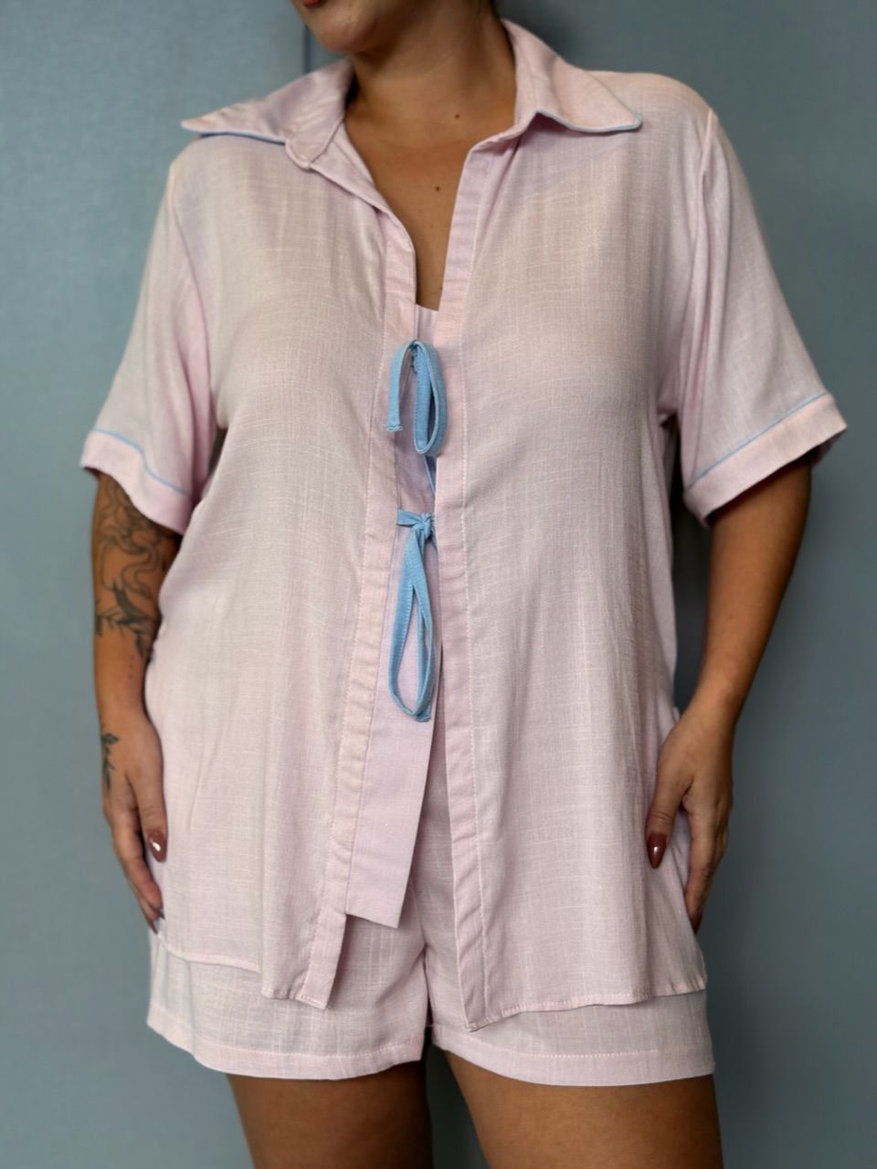 PIJAMA ELEONORA CF SHORT ROSA