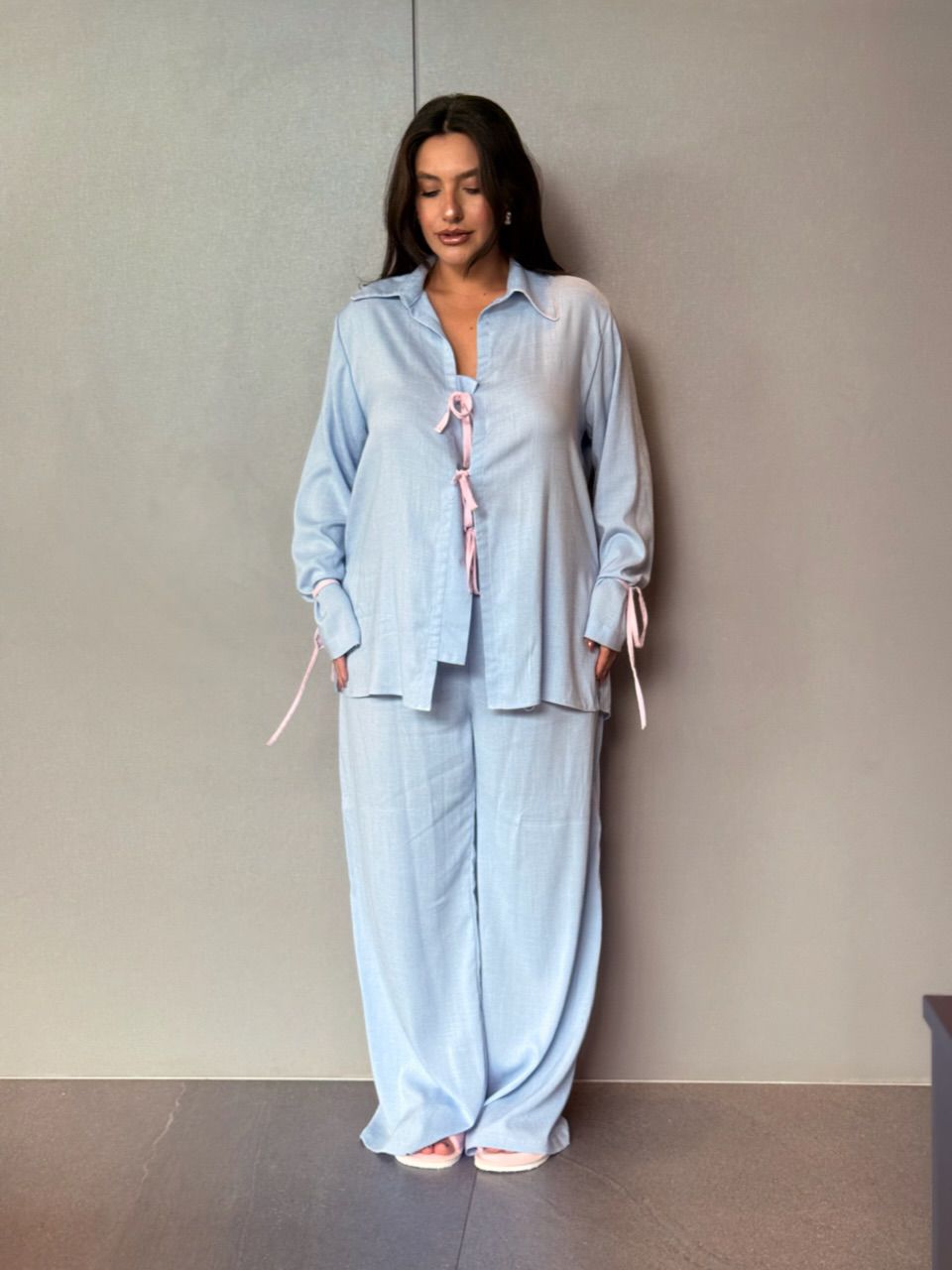 PIJAMA JANAINA CF CALÇA AZUL