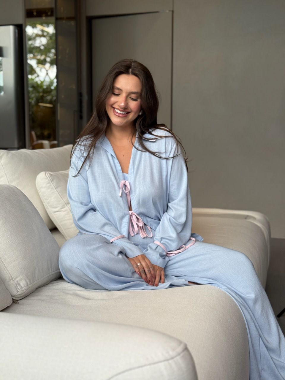 PIJAMA JANAINA CF CALÇA AZUL - 0073050109 - CAROLLA FERRARO