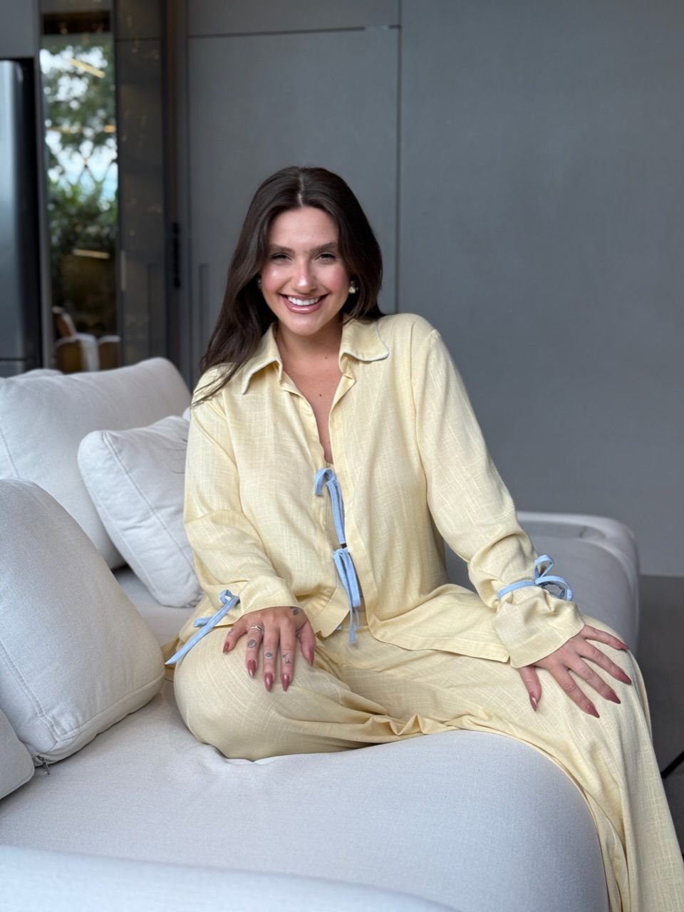 PIJAMA JANAINA CF CALÇA AMARELO - 0073050111 - CAROLLA FERRARO