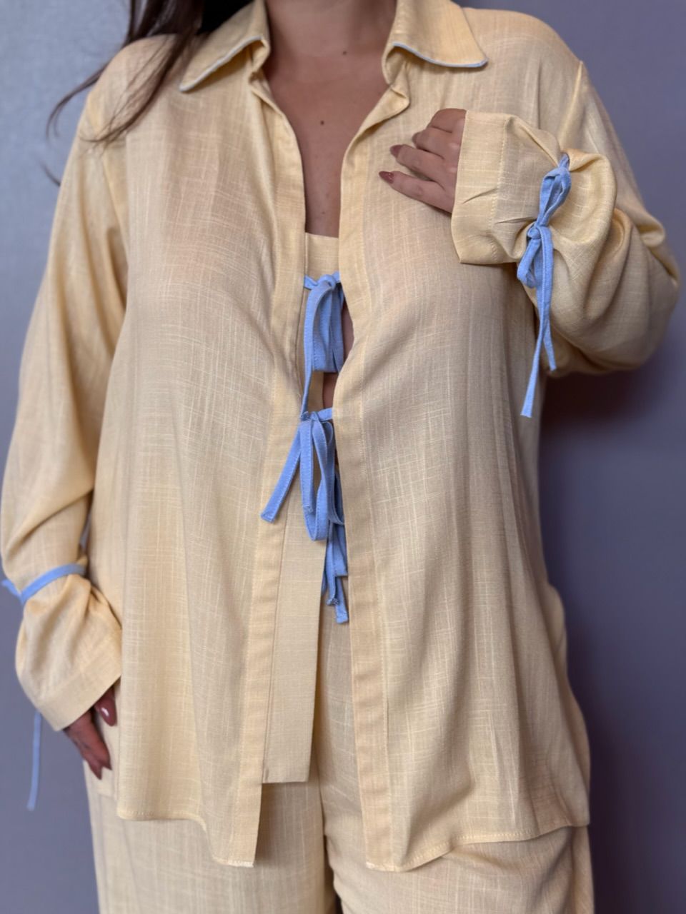 PIJAMA JANAINA CF CALÇA AMARELO