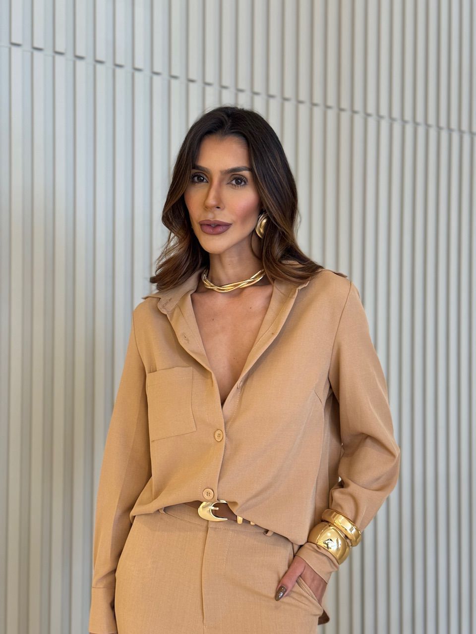 CONJUNTO ISIS CAMISA CALÇA NUDE