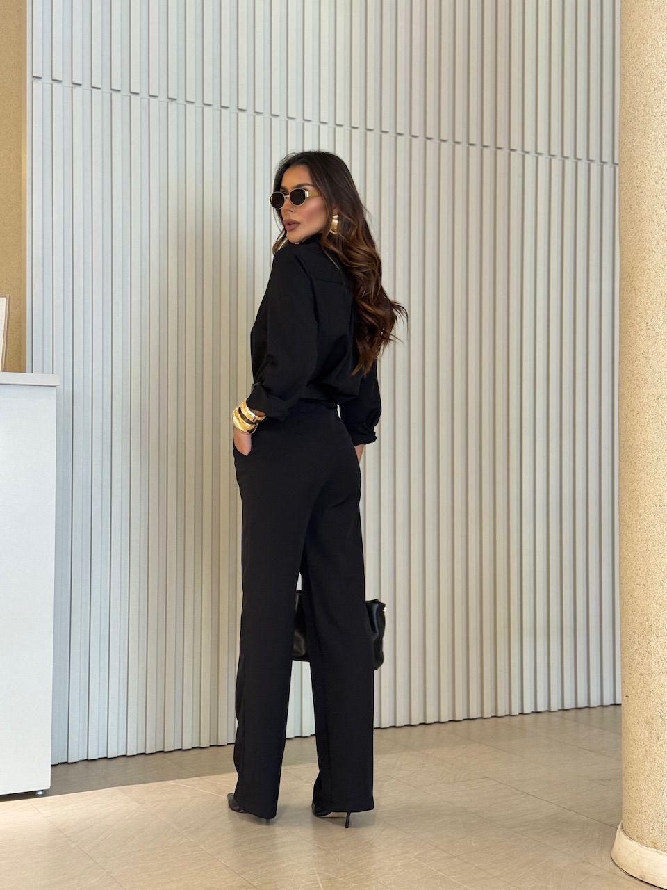 CONJUNTO ISIS CAMISA CALÇA PRETO