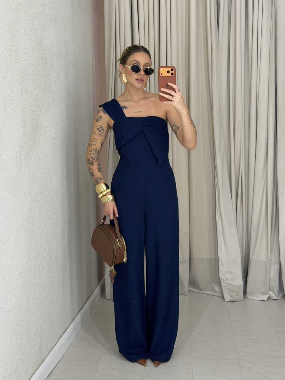 MACACÃO MELISSA NULA MANGA MARINHO - 0075150055 - CAROLLA FERRARO