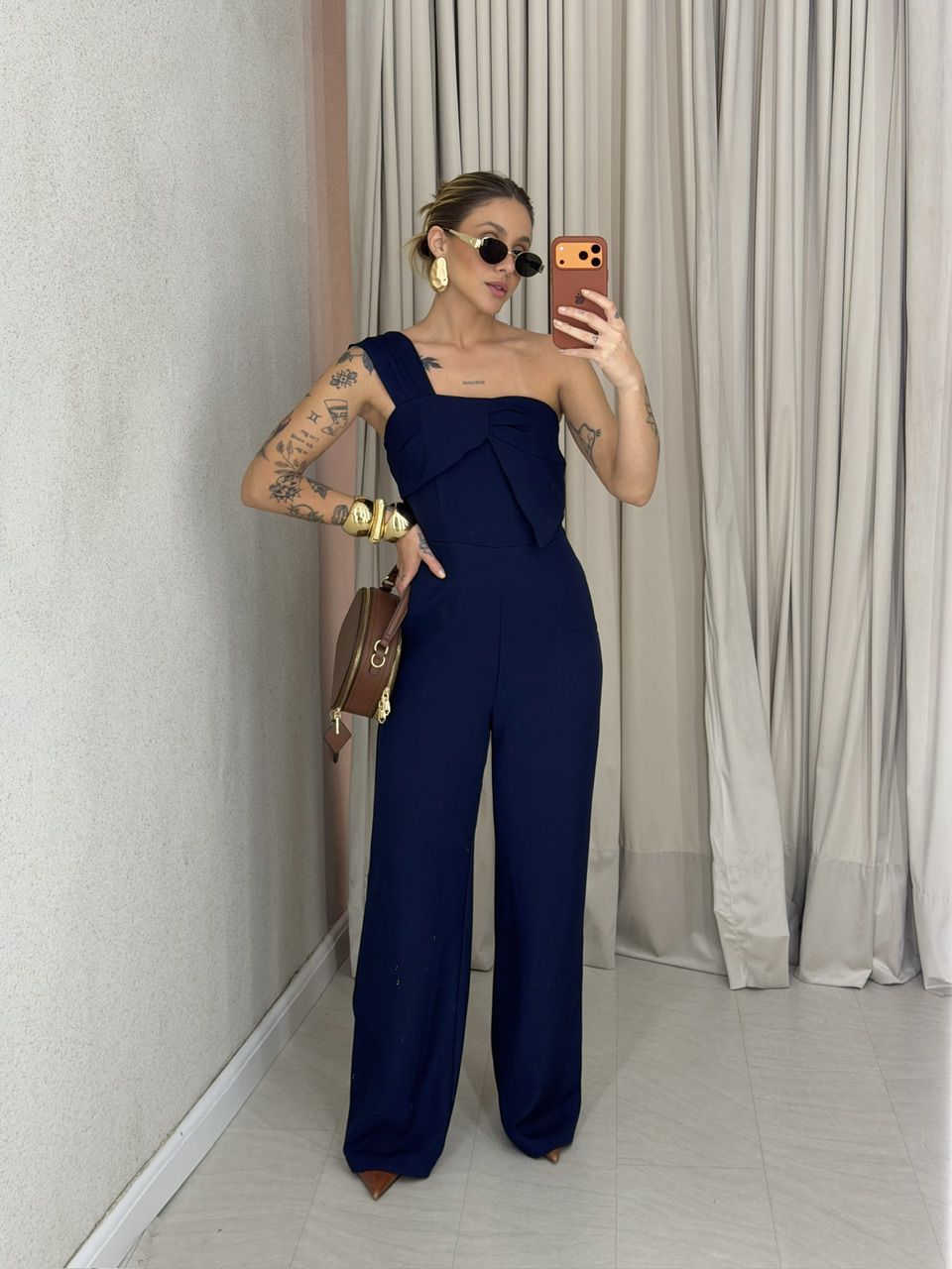 MACACÃO MELISSA NULA MANGA MARINHO