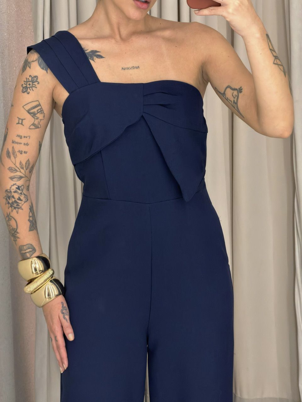 MACACÃO MELISSA NULA MANGA MARINHO