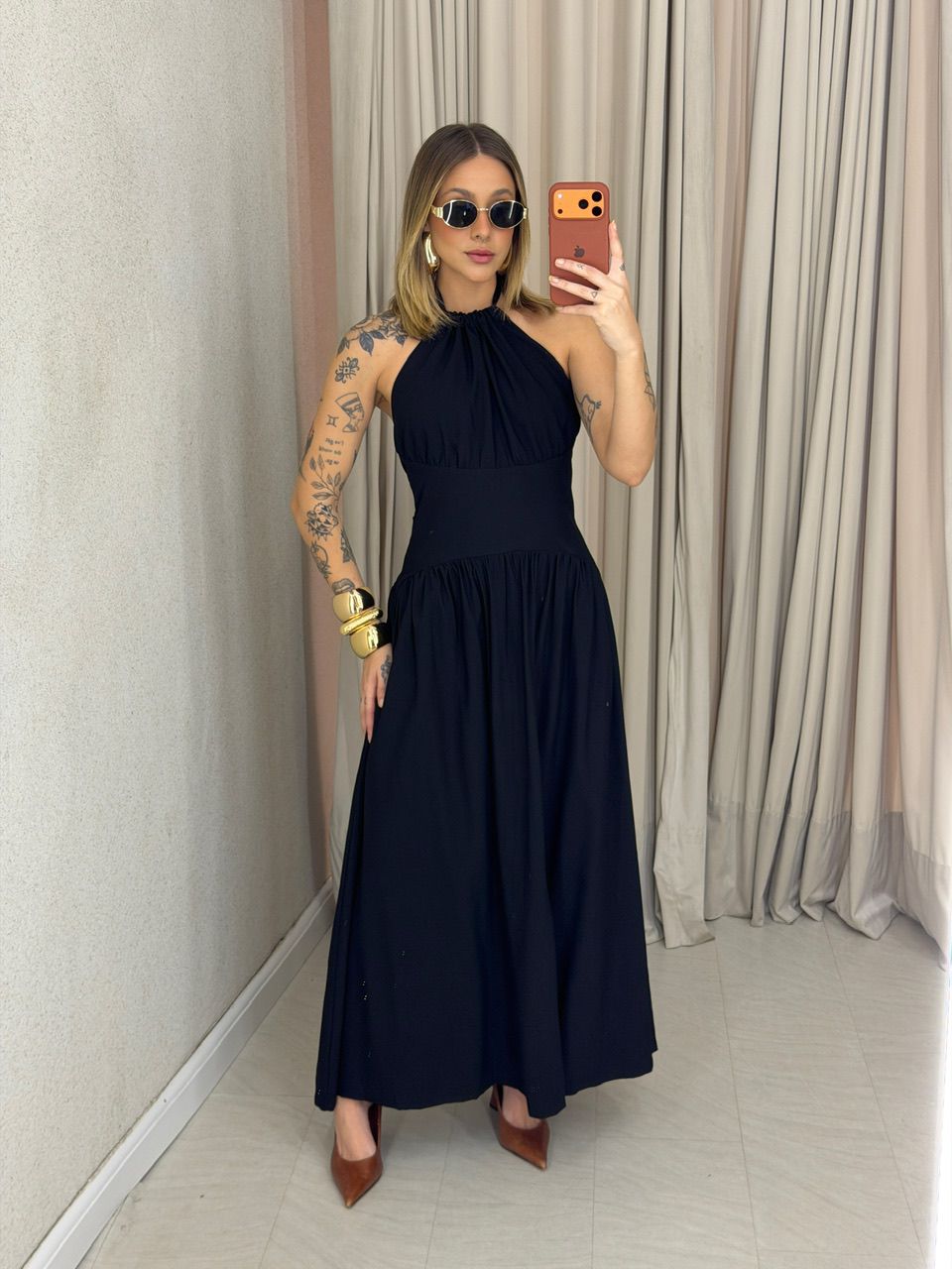 VESTIDO TALITA FLUIDO PRETO - 0075120032 - CAROLLA FERRARO