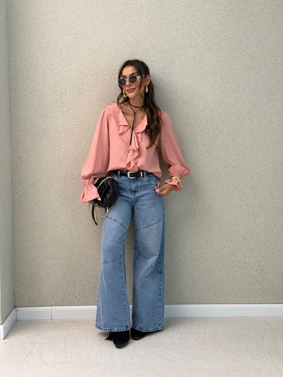 BLUSA ANA CLARA BABADO ROSA