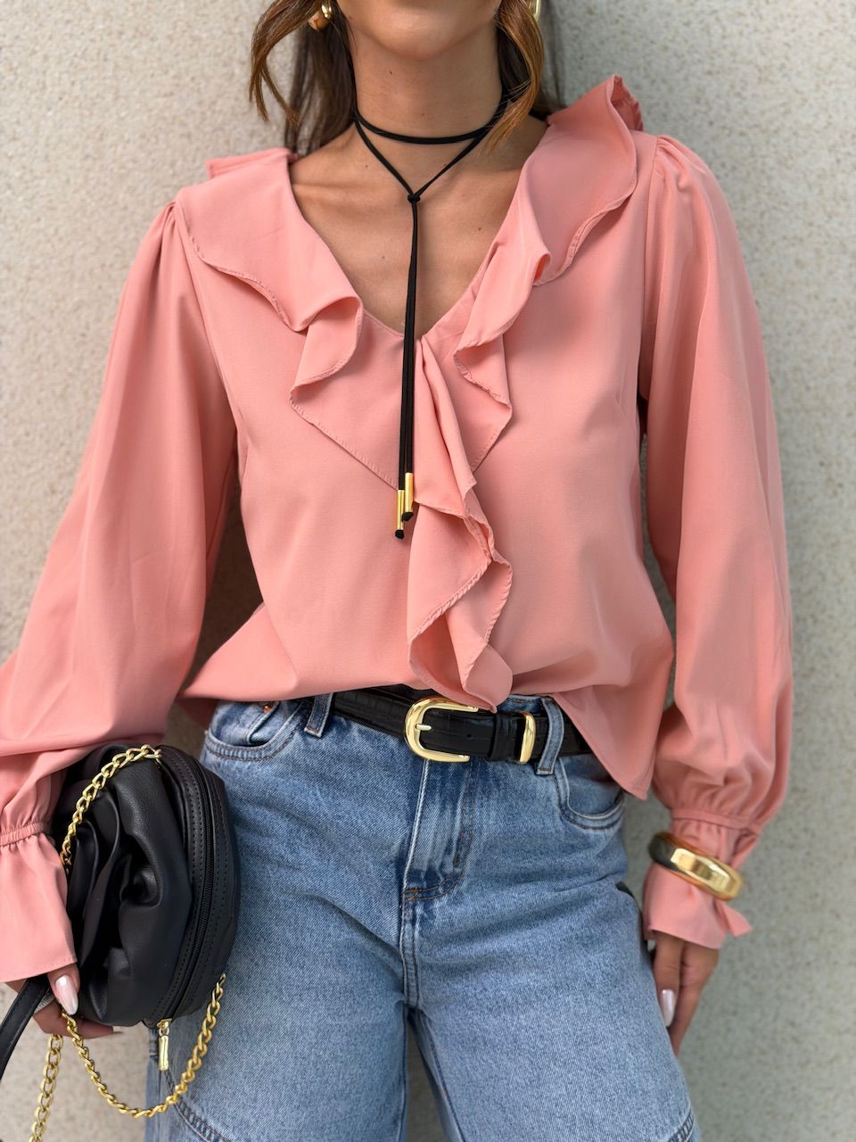 BLUSA ANA CLARA BABADO ROSA