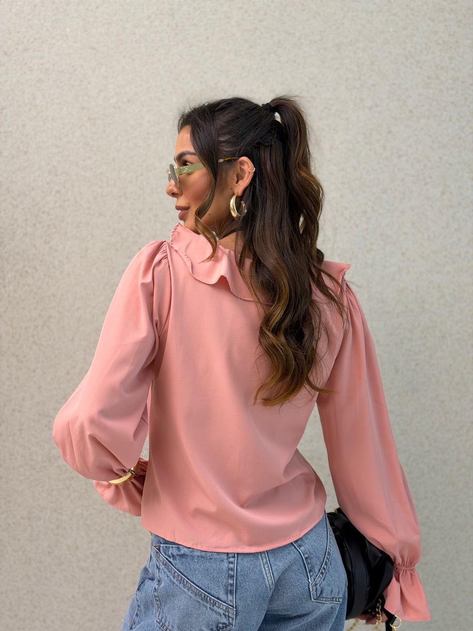 BLUSA ANA CLARA BABADO ROSA