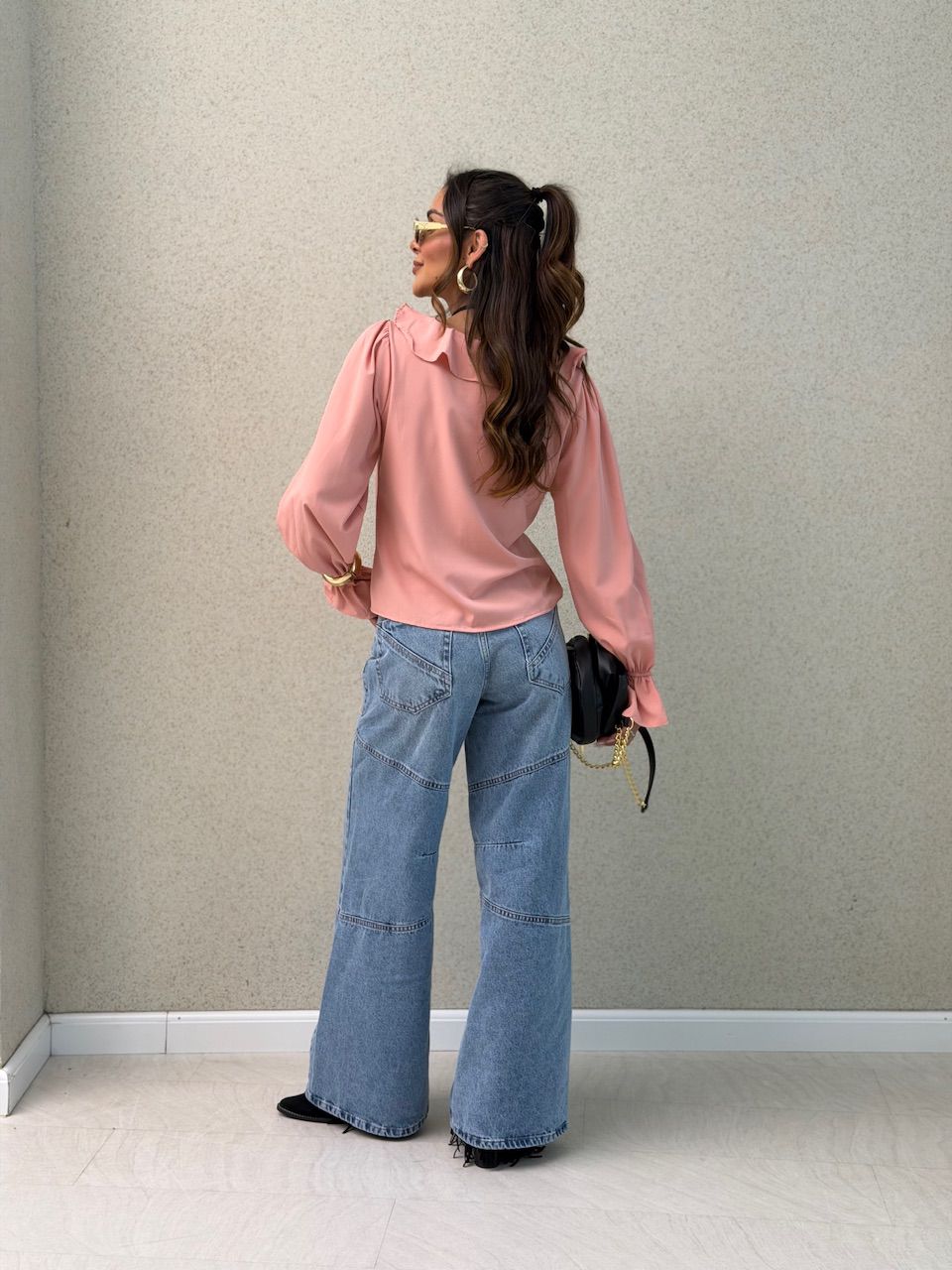 BLUSA ANA CLARA BABADO ROSA