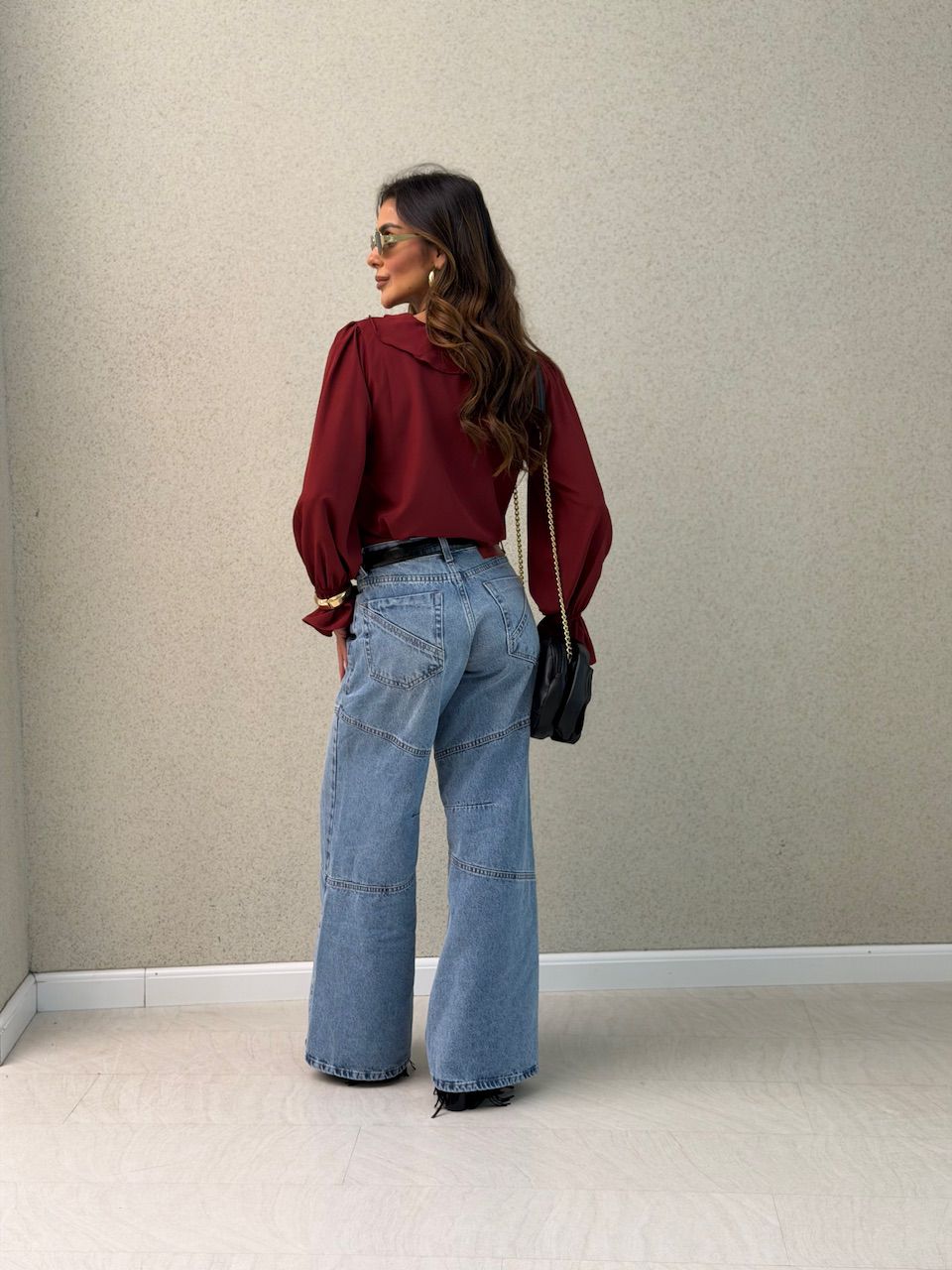 BLUSA ANA CLARA BABADO VINHO