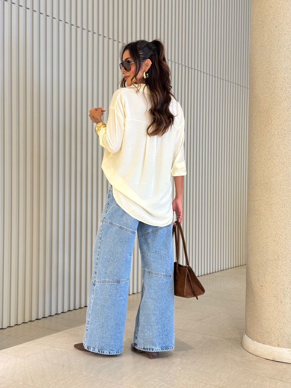 CAMISA FERNANDA OVER AMARELA