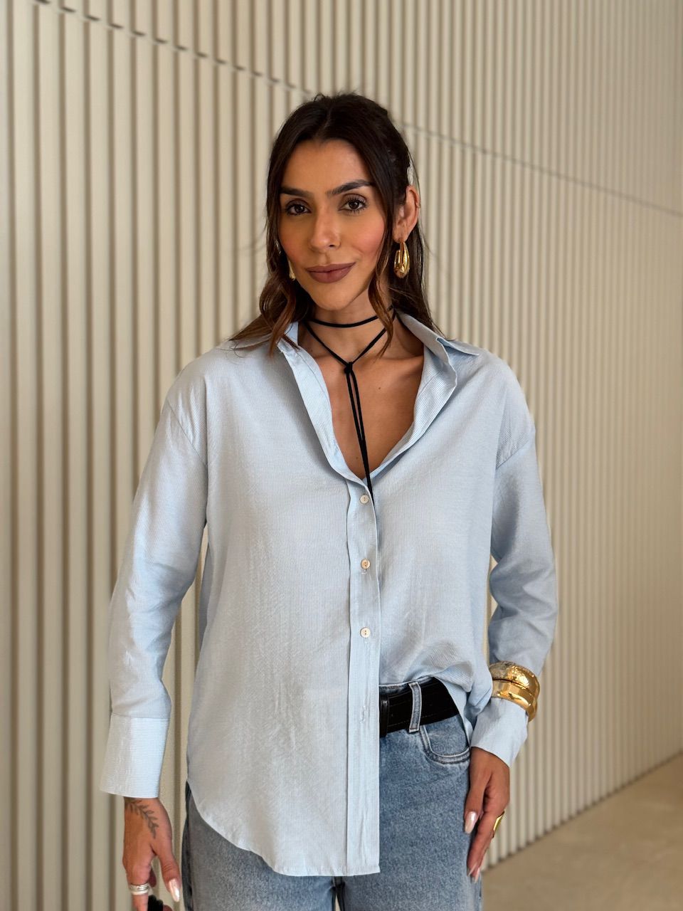 CAMISA FERNANDA OVER AZUL