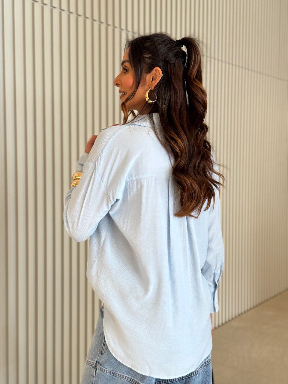 CAMISA FERNANDA OVER AZUL
