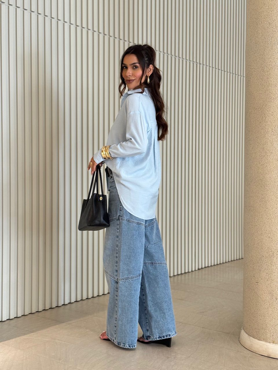 CAMISA FERNANDA OVER AZUL