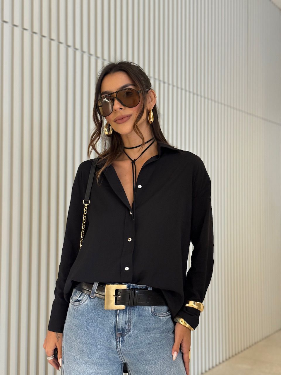 CAMISA FERNANDA OVER PRETA