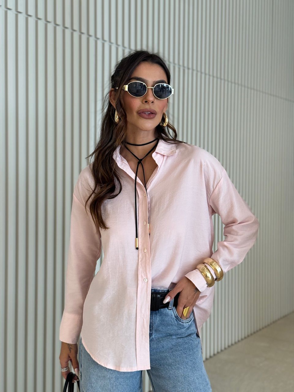 CAMISA FERNANDA OVER ROSA