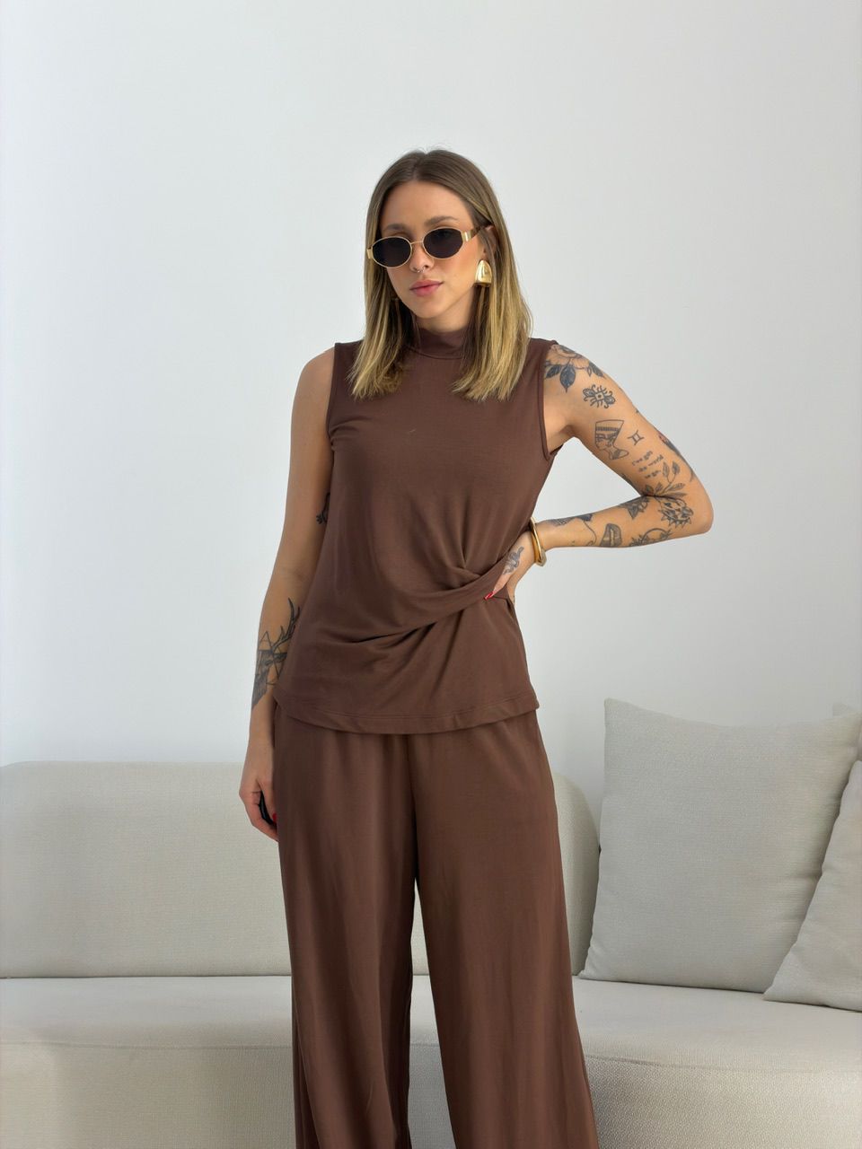 CONJUNTO VERA MOLETINHO MARROM