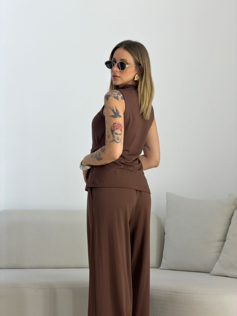 CONJUNTO VERA MOLETINHO MARROM