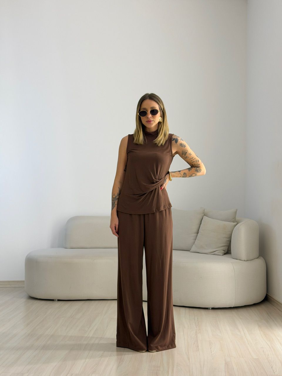 CONJUNTO VERA MOLETINHO MARROM