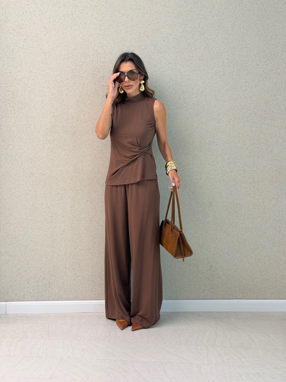 CONJUNTO VERA MOLETINHO MARROM