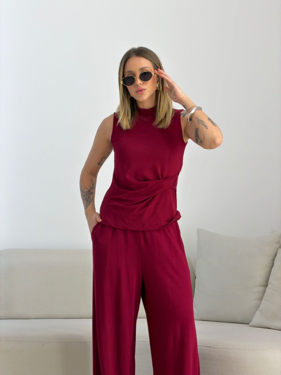 CONJUNTO VERA MOLETINHO VINHO