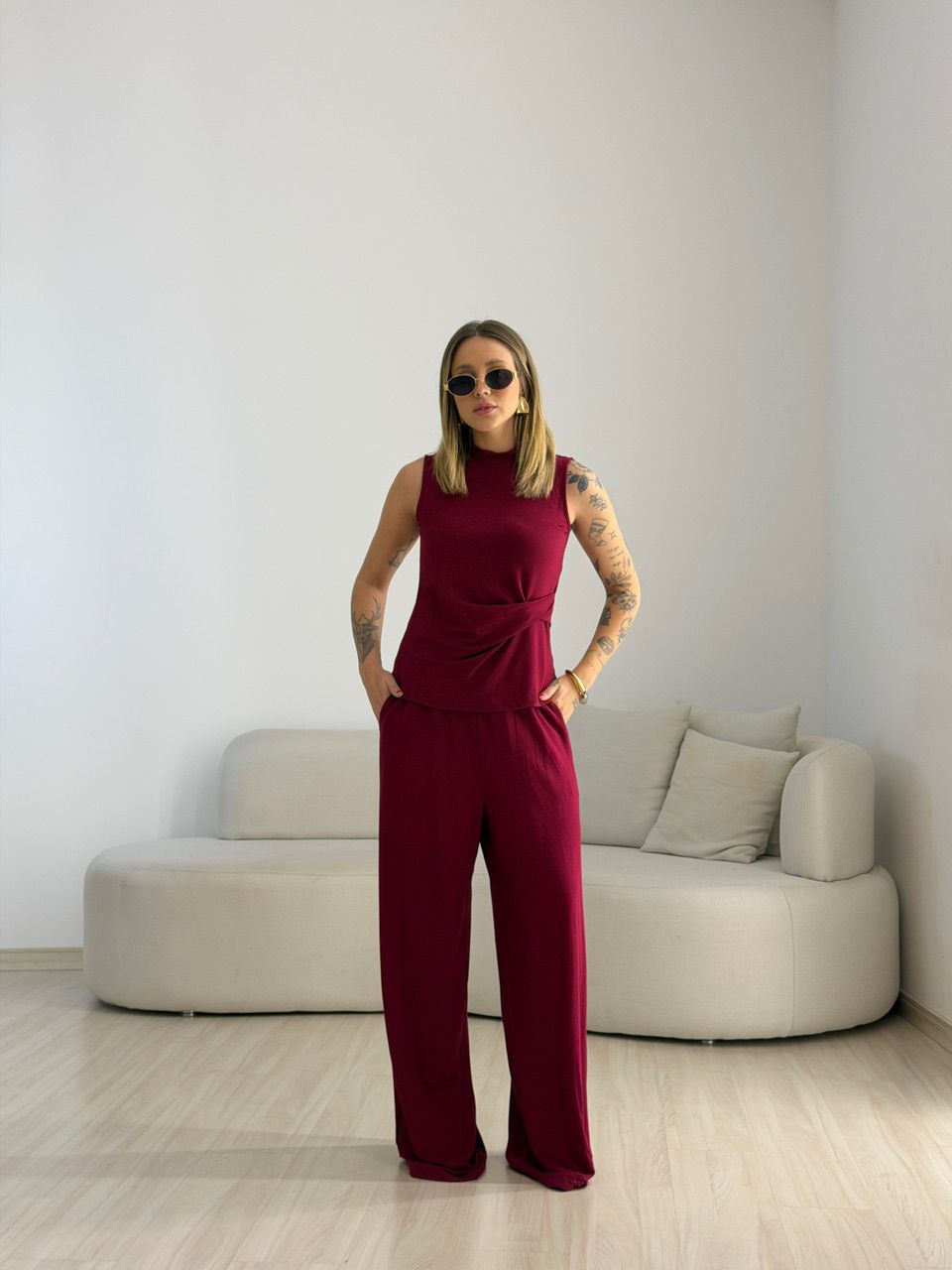 CONJUNTO VERA MOLETINHO VINHO