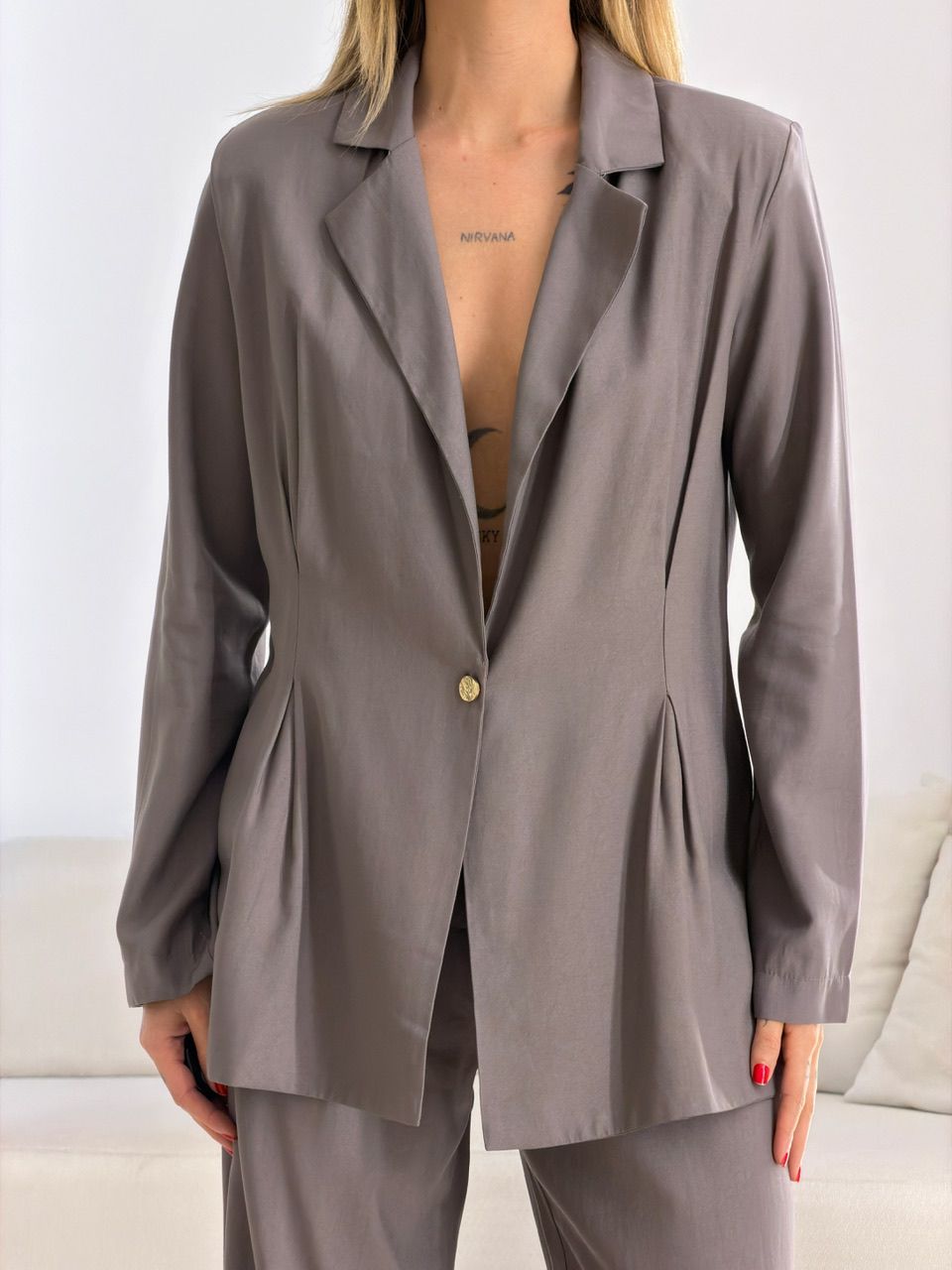 CONJUNTO VIVIAN BLAZER CINZA