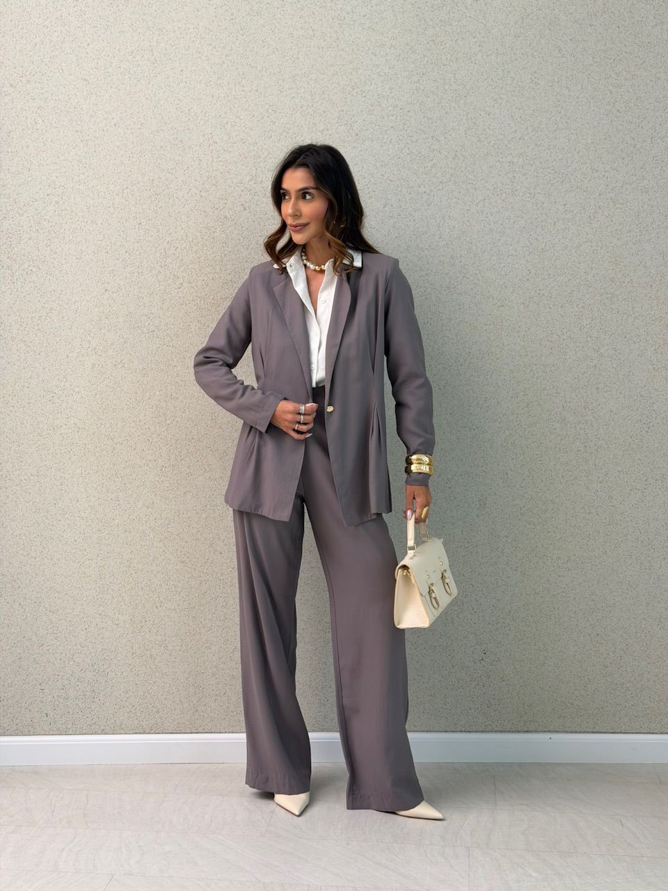 CONJUNTO VIVIAN BLAZER CINZA