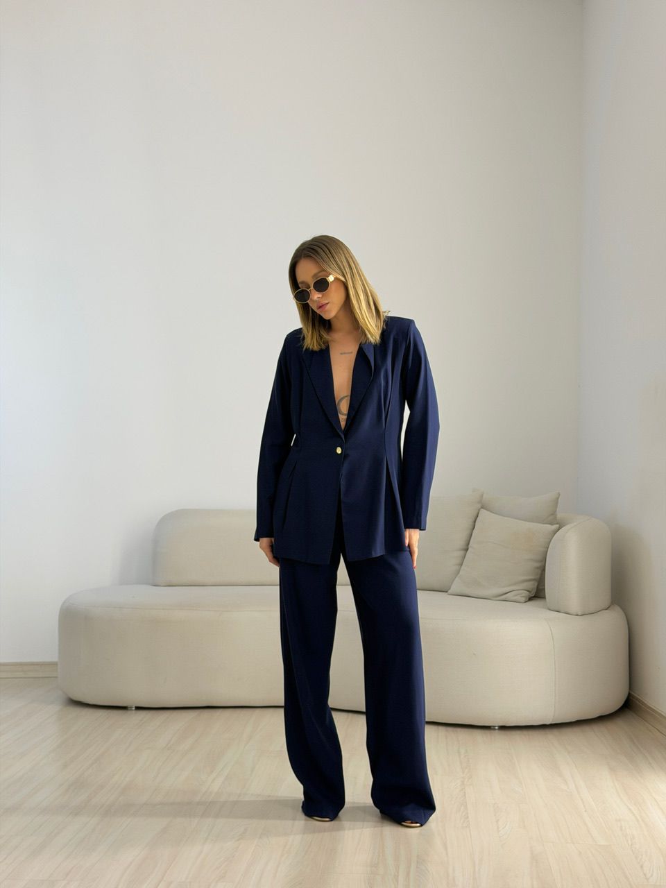 CONJUNTO VIVIAN BLAZER MARINHO