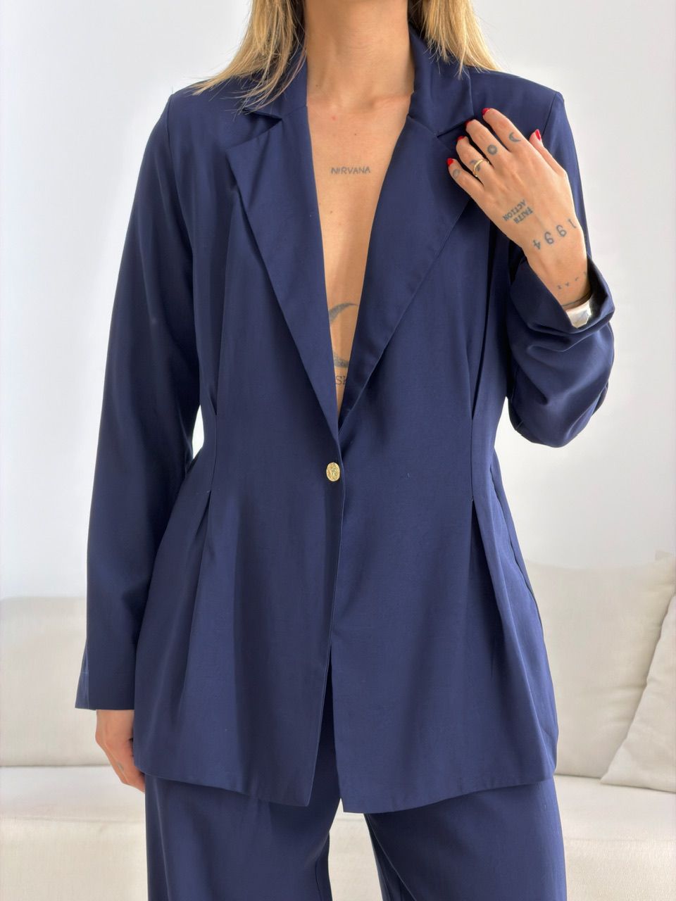 CONJUNTO VIVIAN BLAZER MARINHO