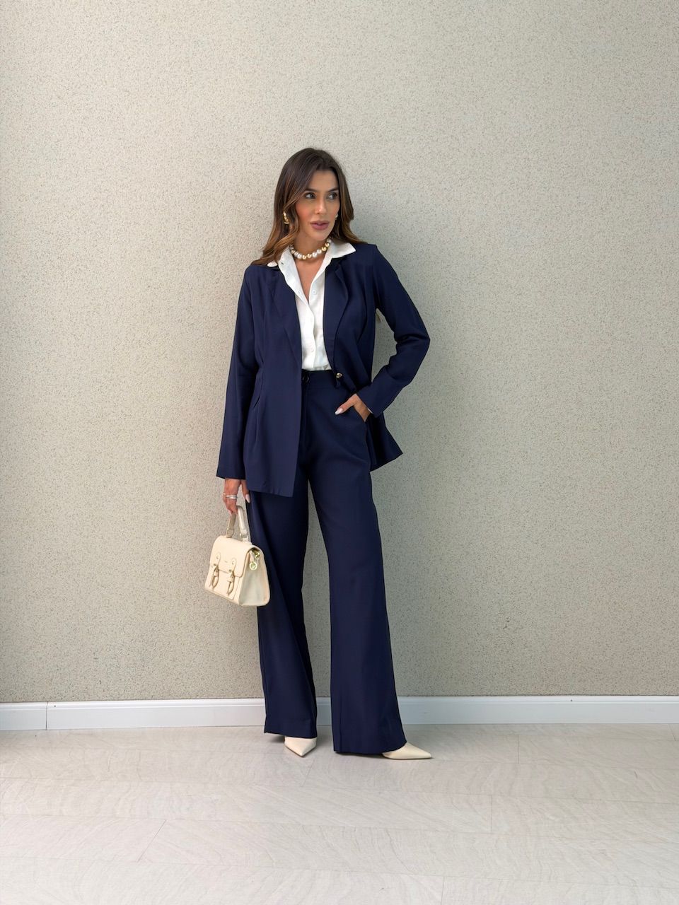 CONJUNTO VIVIAN BLAZER MARINHO