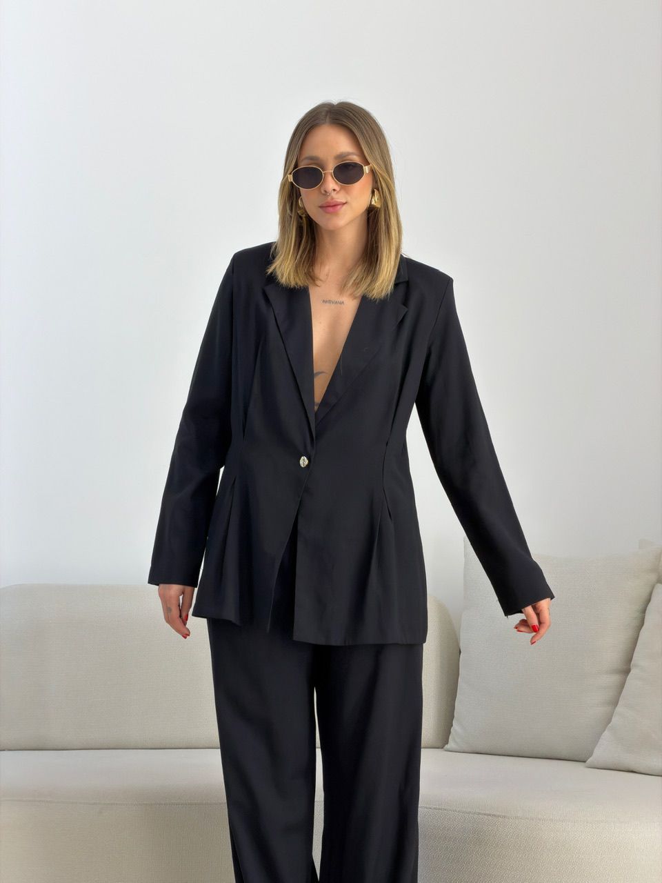 CONJUNTO VIVIAN BLAZER PRETO