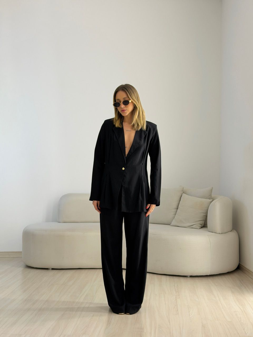 CONJUNTO VIVIAN BLAZER PRETO