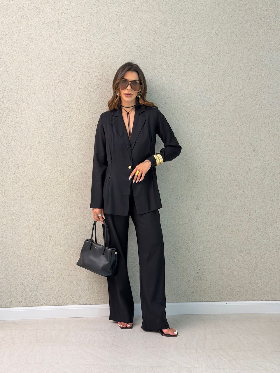 CONJUNTO VIVIAN BLAZER PRETO