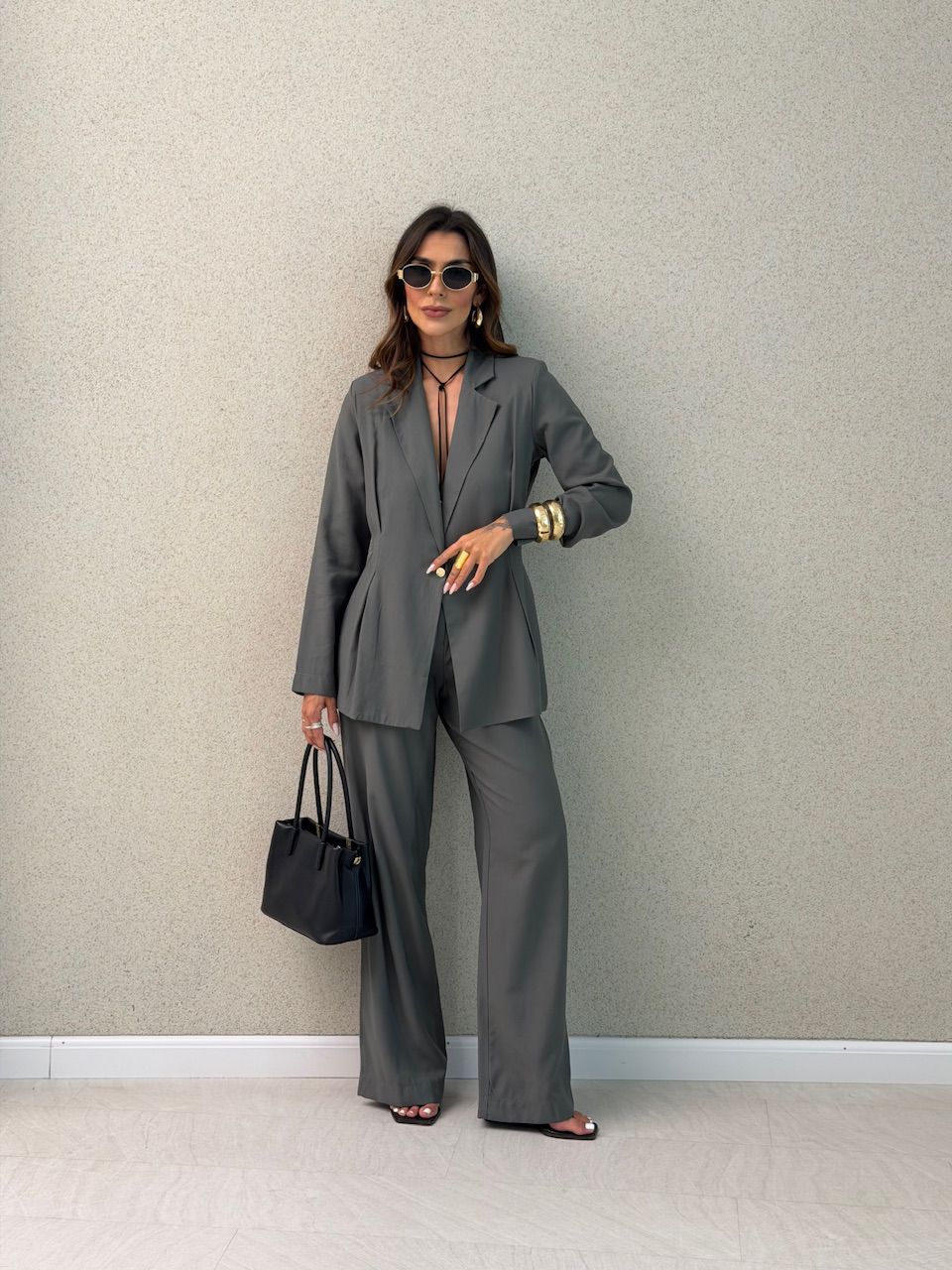 CONJUNTO VIVIAN BLAZER VERDE - 0076470014 - CAROLLA FERRARO