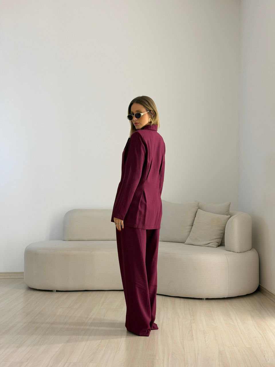 CONJUNTO VIVIAN BLAZER VINHO