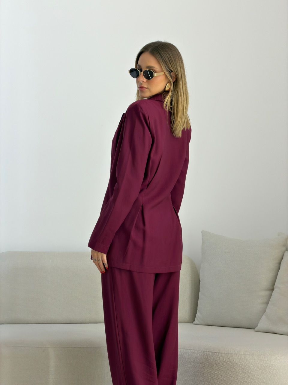 CONJUNTO VIVIAN BLAZER VINHO
