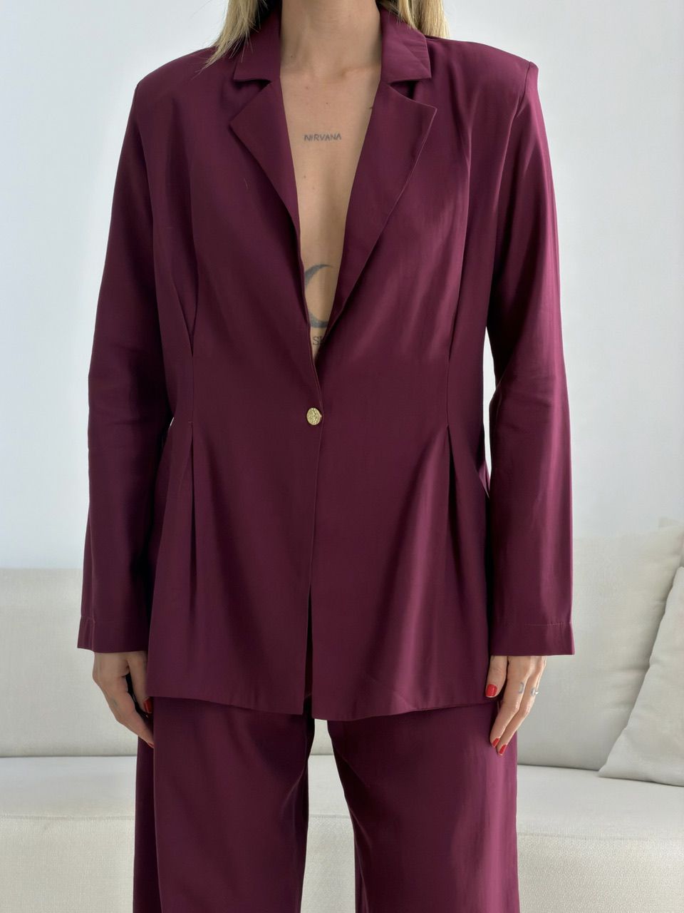 CONJUNTO VIVIAN BLAZER VINHO