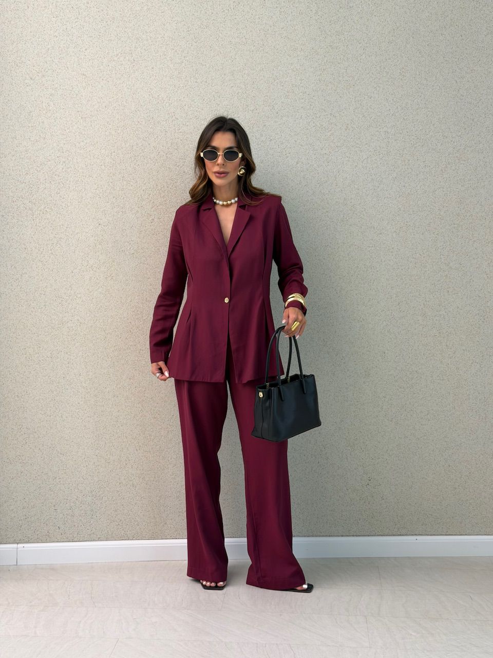 CONJUNTO VIVIAN BLAZER VINHO